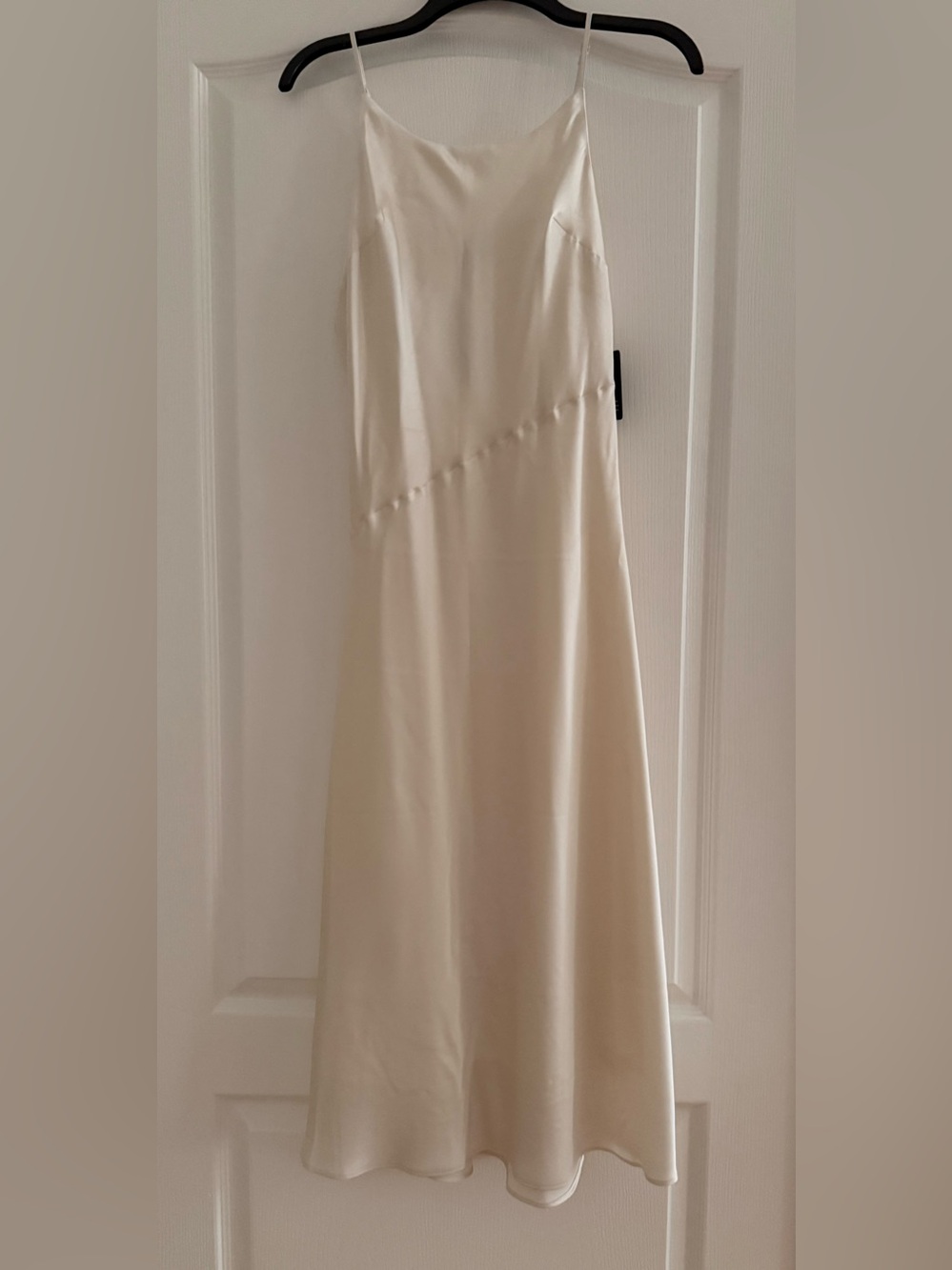 Express NWT ivory satin scoop neck dress